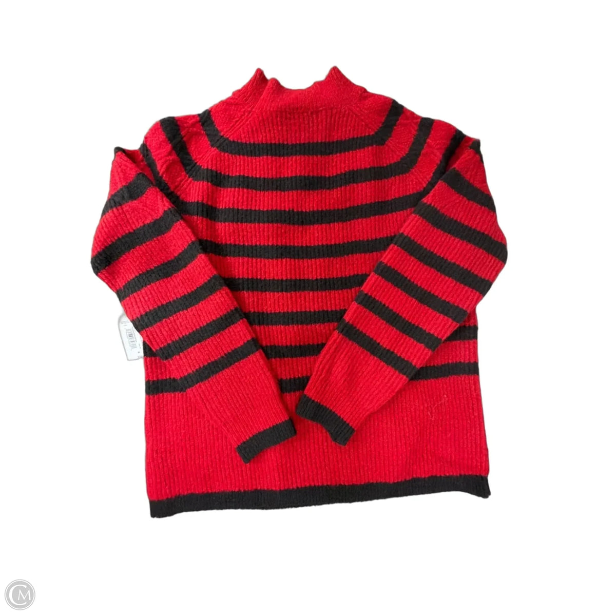 Sweater By Liz Claiborne In Striped Pattern, Size: M