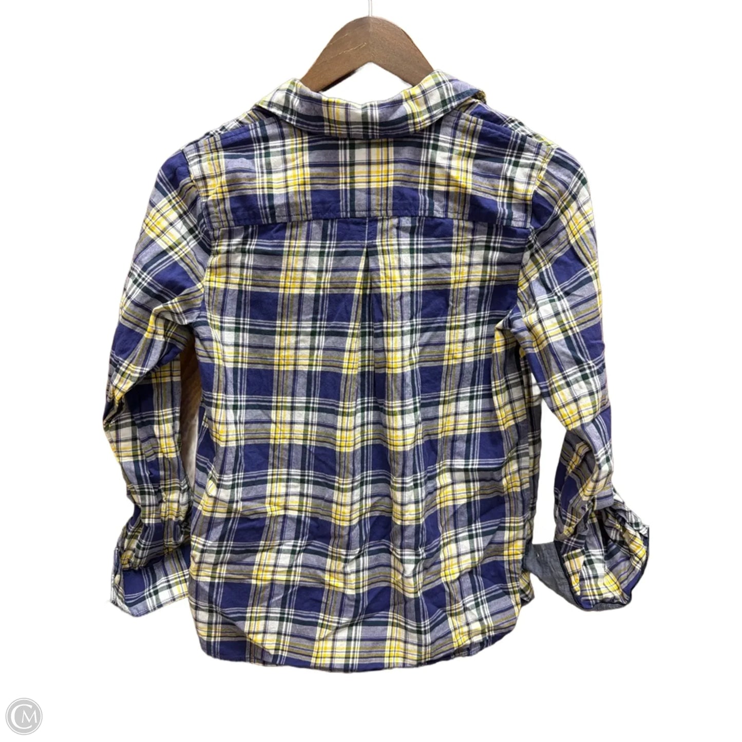 Top Long Sleeve By Tommy Hilfiger In Plaid Pattern, Size: S