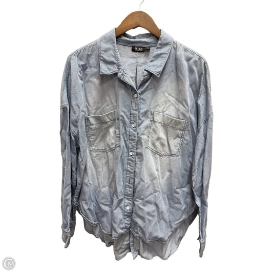 Top Long Sleeve By Ana In Blue, Size: Xl