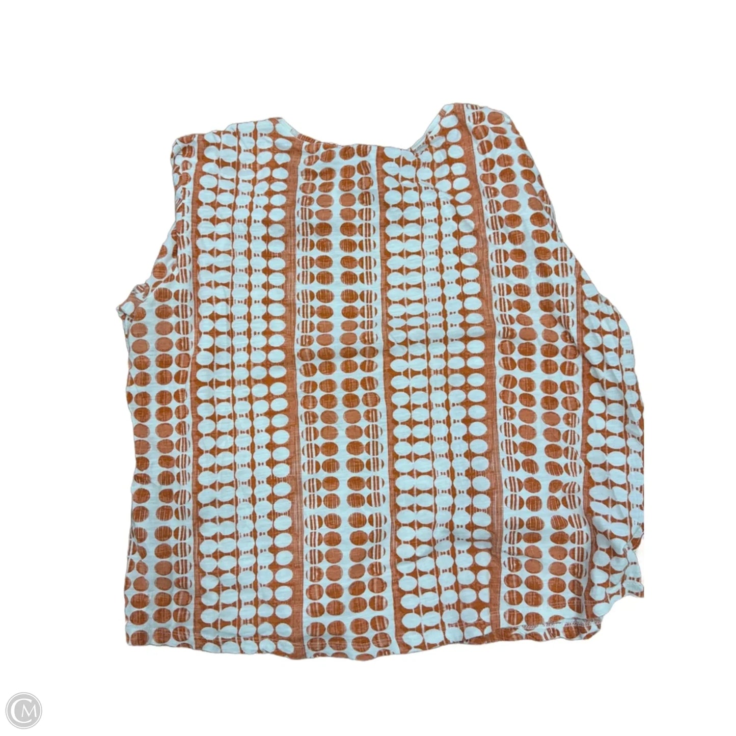 Top 3/4 Sleeve Basic By Chicos In Orange & White, Size: Xl