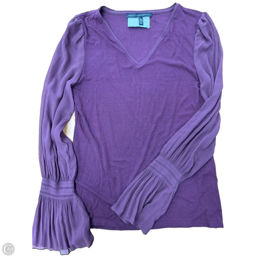Top Long Sleeve By White House Black Market In Purple, Size: S