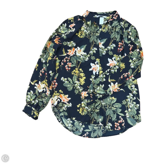 Top Long Sleeve By H&m In Floral Print, Size: Xs