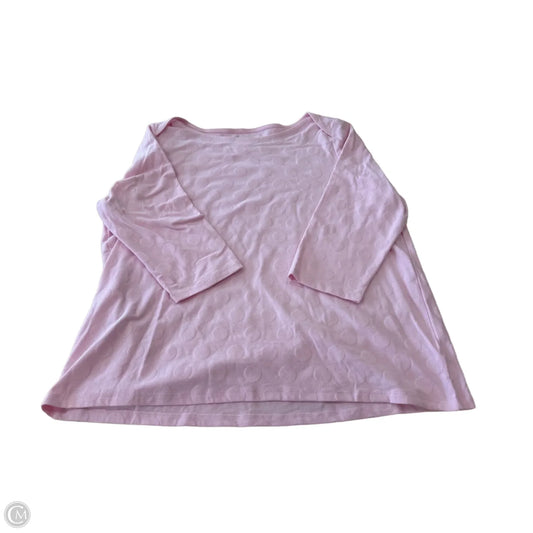 Top 3/4 Sleeve By Talbots In Pink, Size: 2x