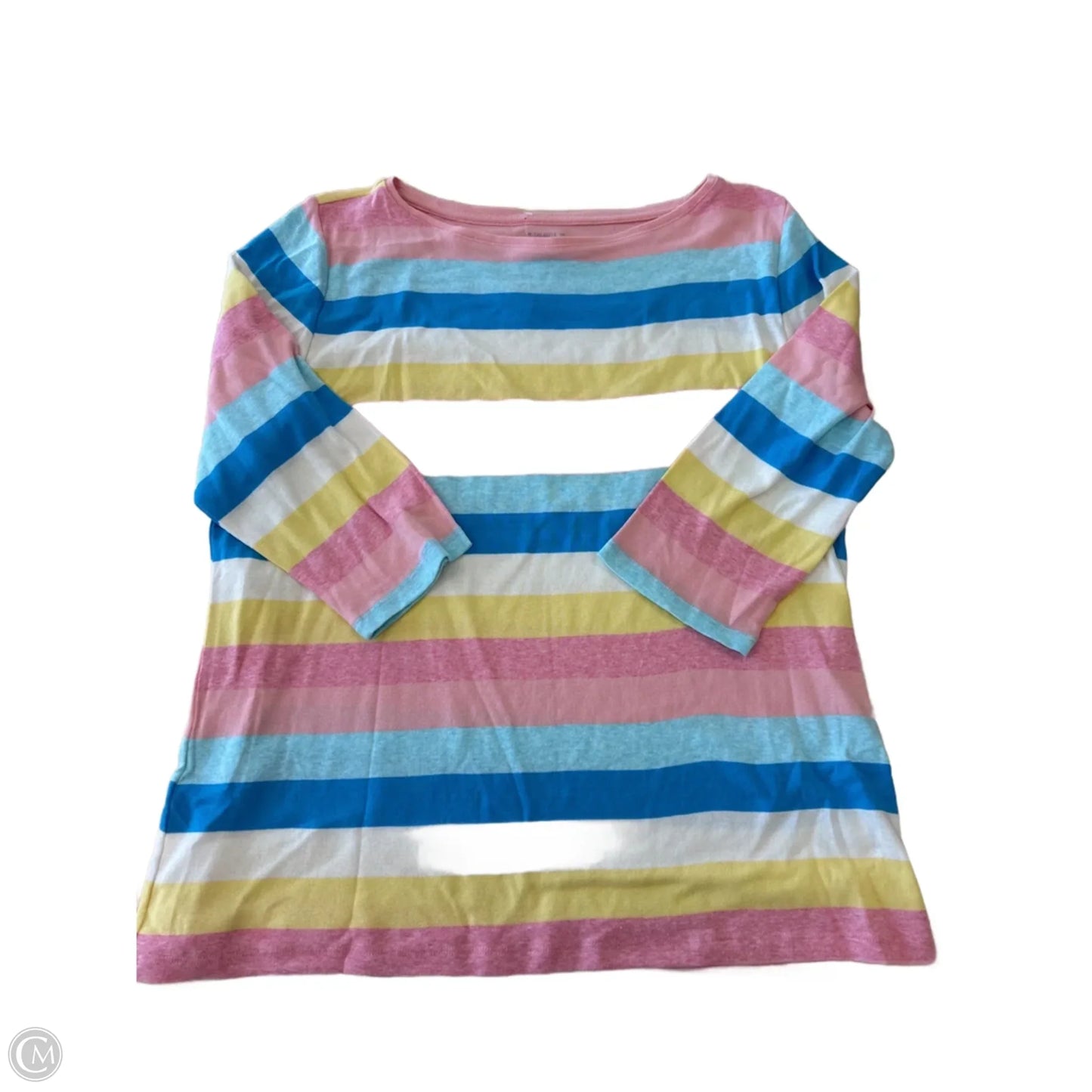 Top 3/4 Sleeve Basic By Talbots In Striped Pattern, Size: 2x