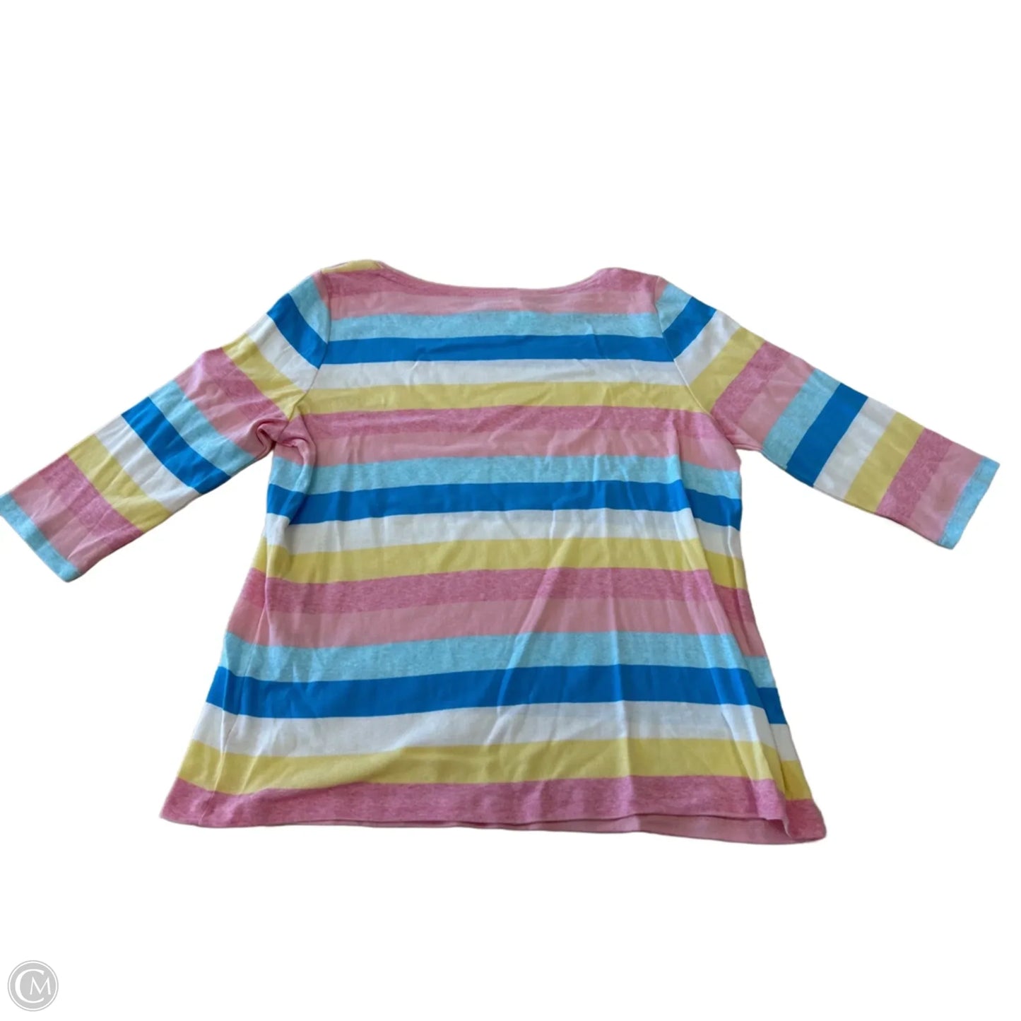 Top 3/4 Sleeve Basic By Talbots In Striped Pattern, Size: 2x