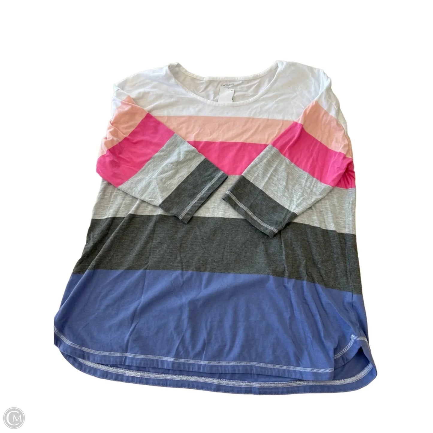 Top 3/4 Sleeve Basic By Talbots In Striped Pattern, Size: 2x