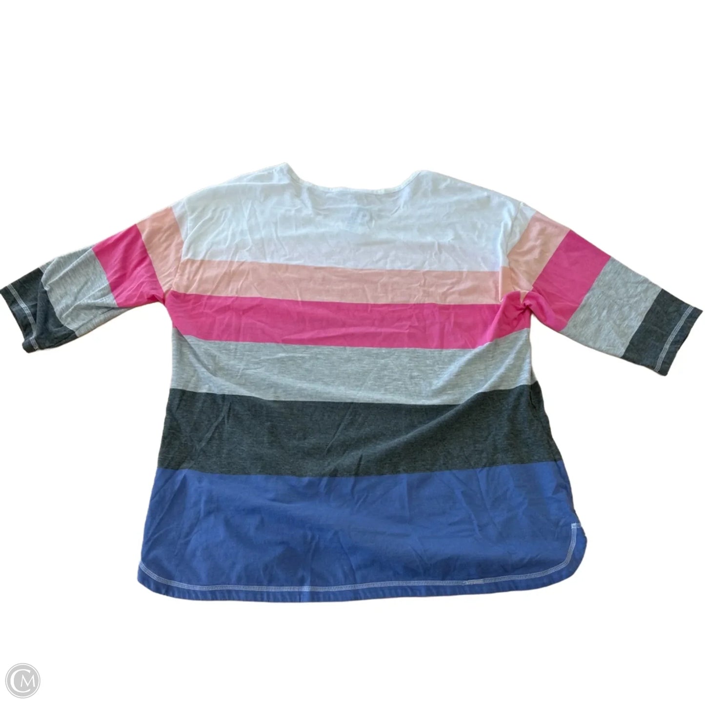 Top 3/4 Sleeve Basic By Talbots In Striped Pattern, Size: 2x