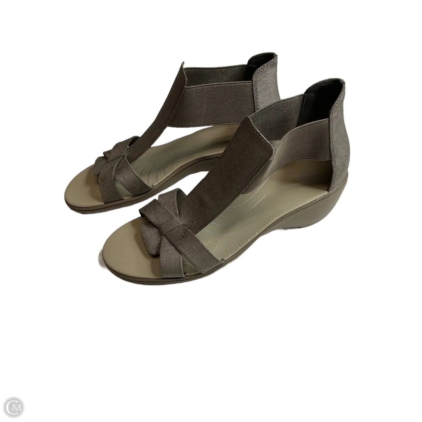 Sandals Heels Wedge By Bass In Silver, Size: 8.5