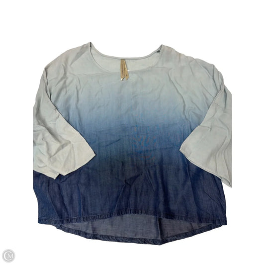 Top Short Sleeve By Liverpool In Blue Denim, Size: M