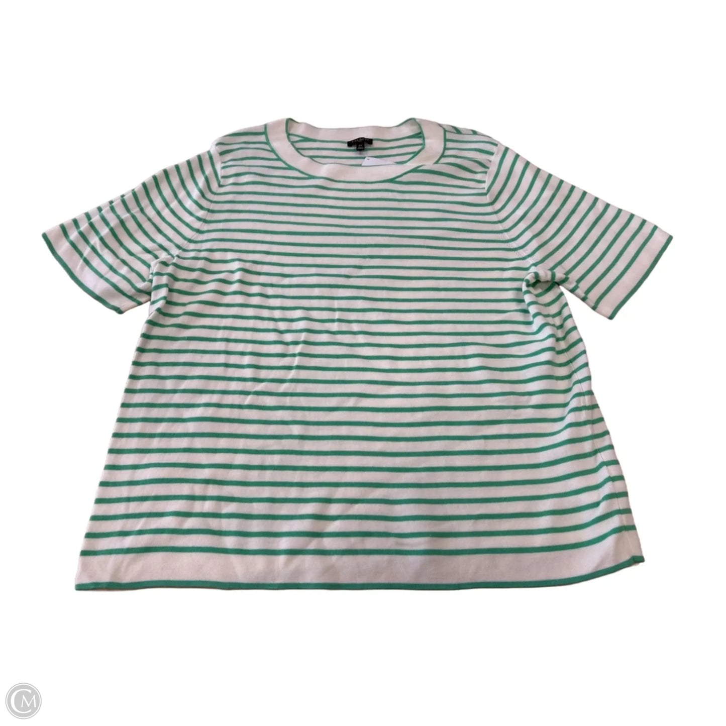 Top Short Sleeve By Talbots In Striped Pattern, Size: 2x