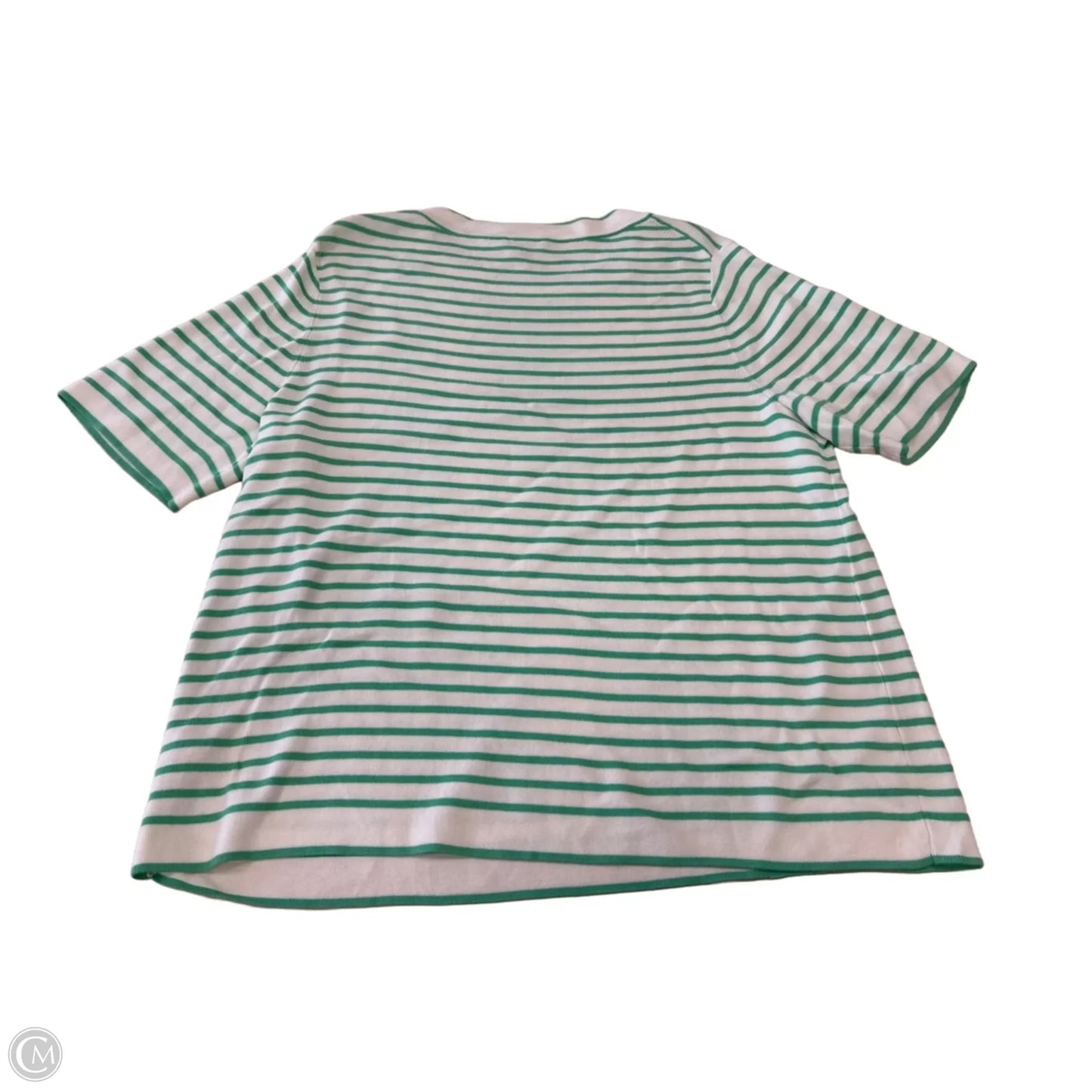 Top Short Sleeve By Talbots In Striped Pattern, Size: 2x