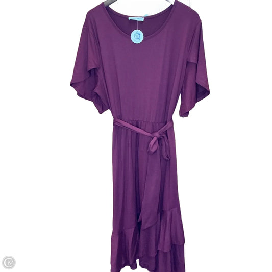 Dress Casual Midi By Reborn J In Maroon, Size: 3x