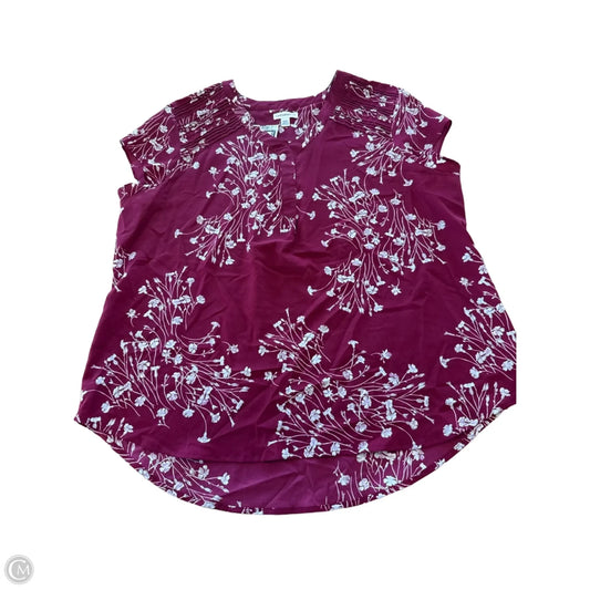 Top Short Sleeve By Croft And Barrow In Maroon, Size: 1x