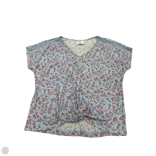 Top Short Sleeve By Como Vintage In Floral Print, Size: 1x