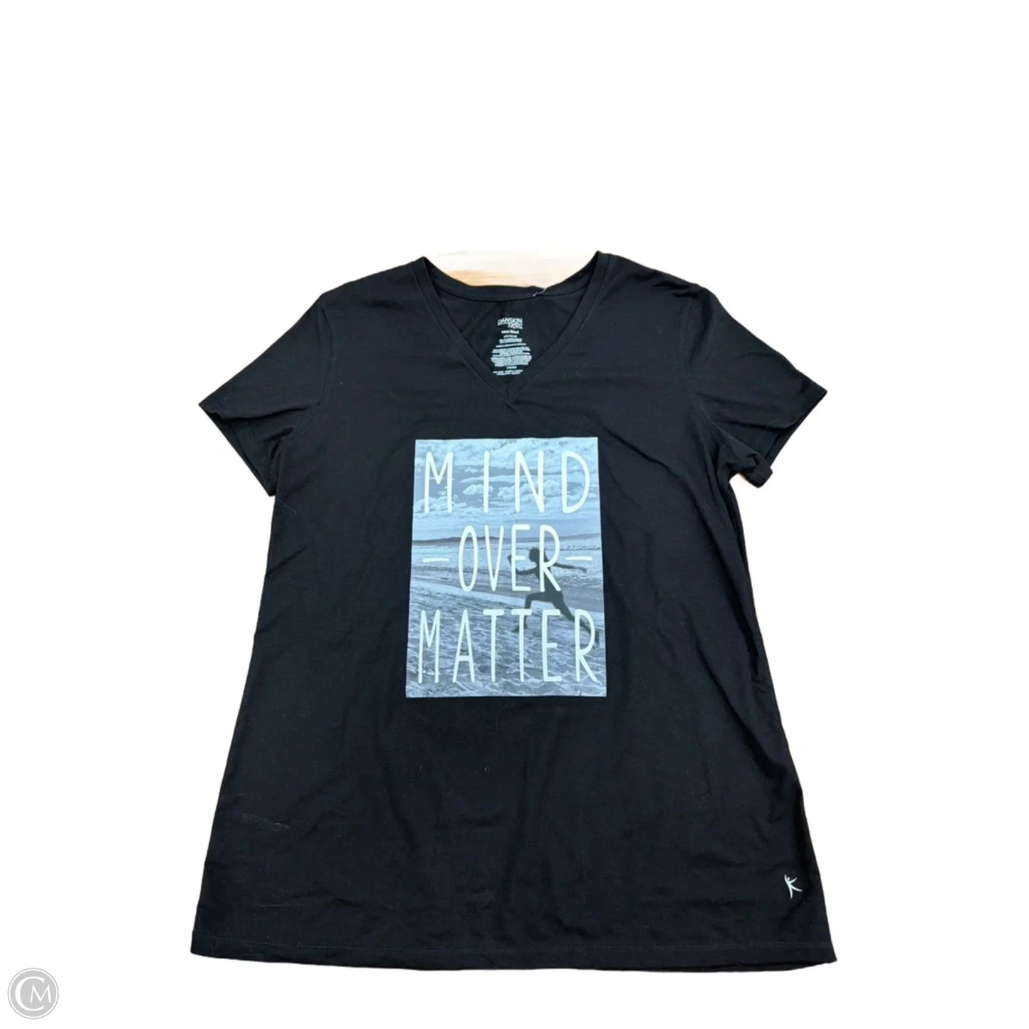 Top Short Sleeve By Danskin Now In Black, Size: L