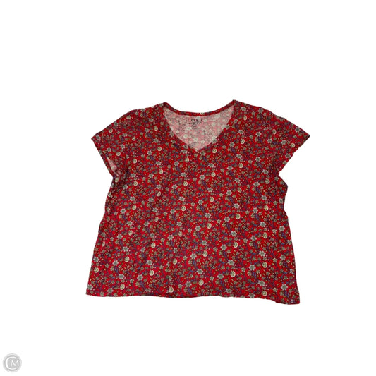 Top Short Sleeve Basic By Loft In Red, Size: Xl