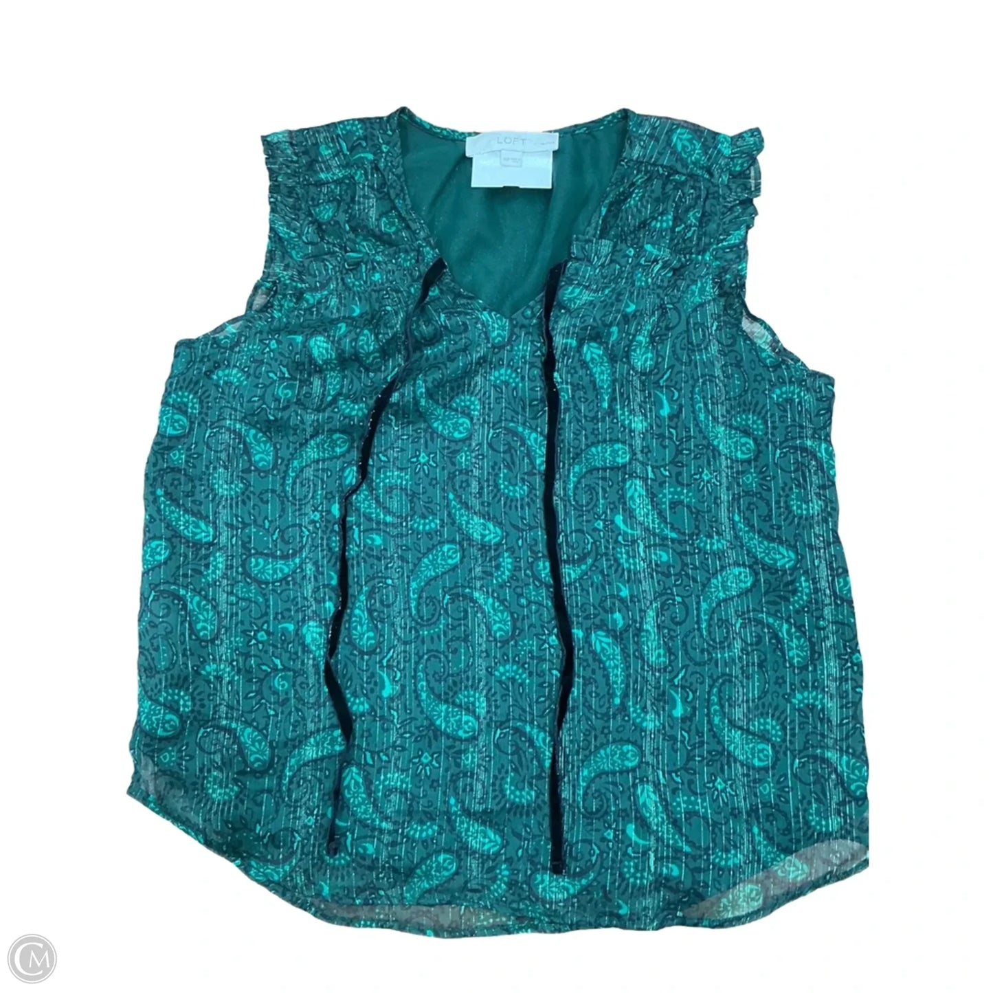 Top Sleeveless By Loft In Green, Size: Xsp