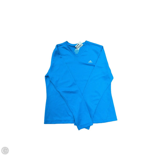Athletic Top Long Sleeve Crewneck By Adidas In Blue, Size: M