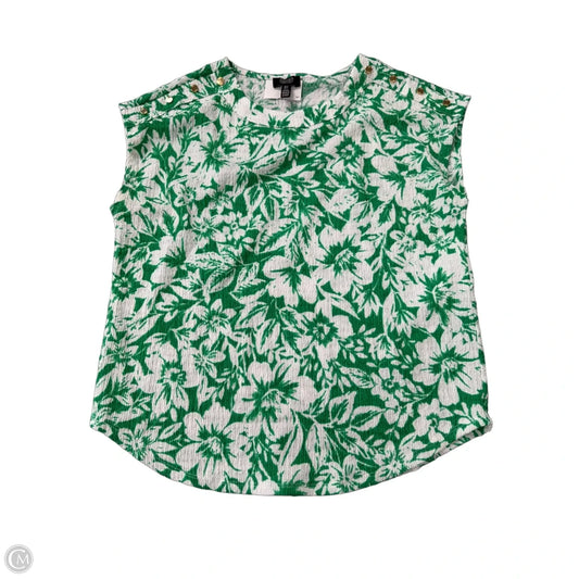 Top Short Sleeve By Jones New York In Green & White, Size: S
