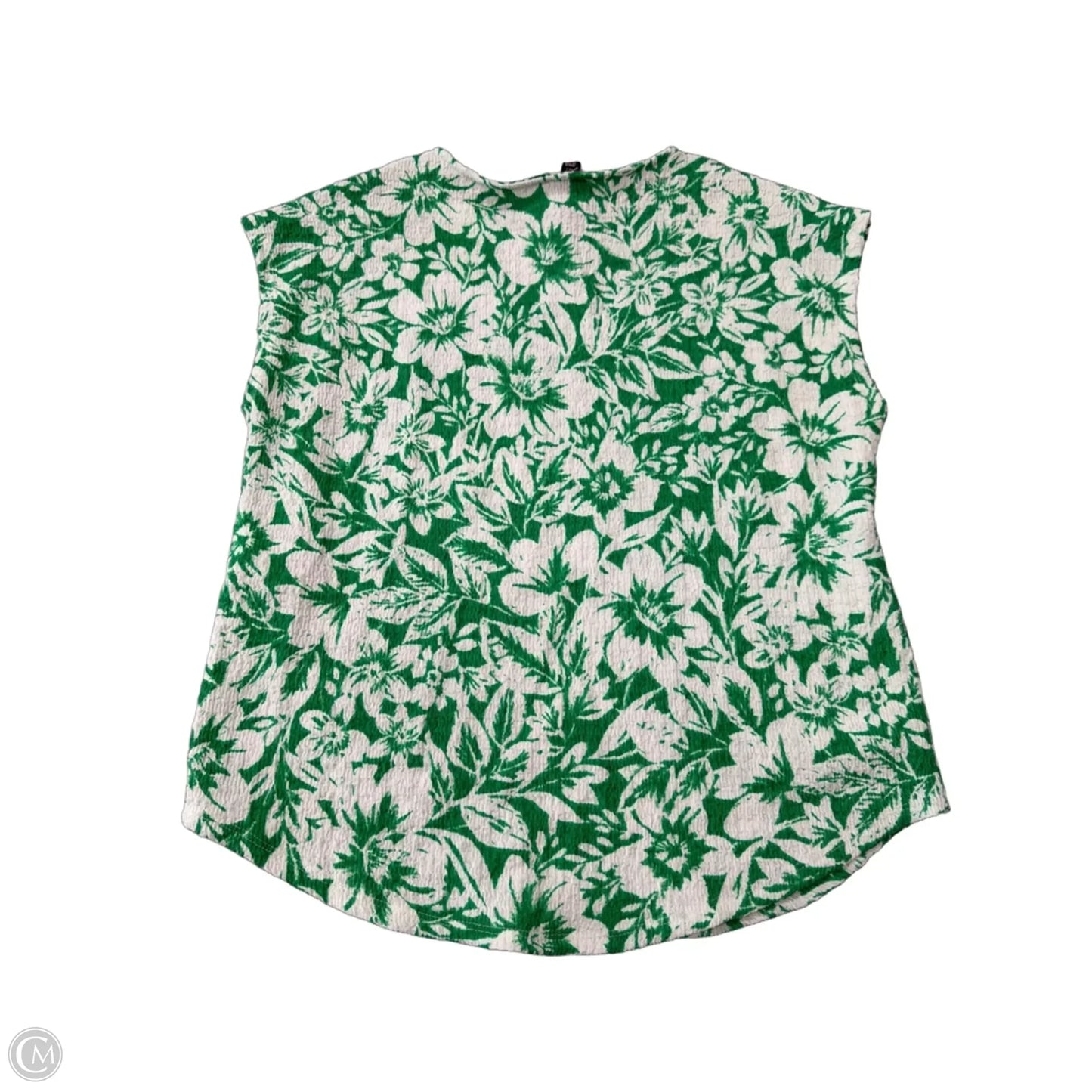 Top Short Sleeve By Jones New York In Green & White, Size: S