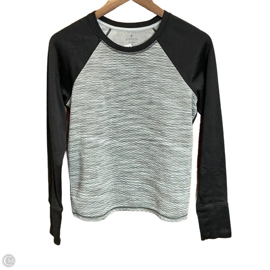 Athletic Top Long Sleeve Crewneck By Athleta In Black & Grey, Size: S