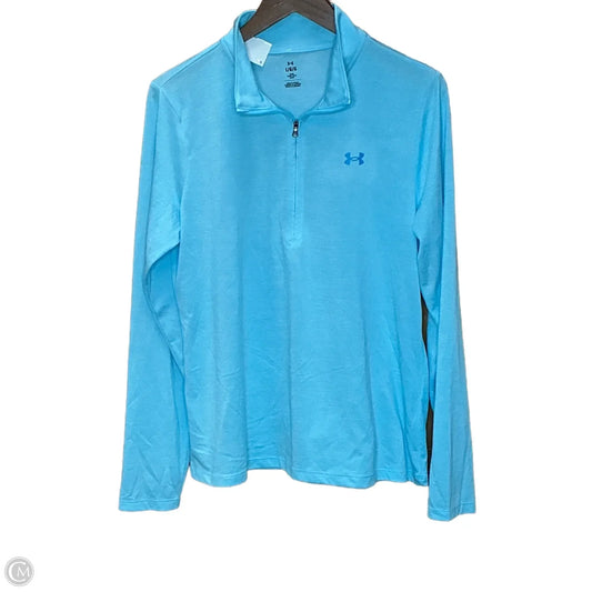 Athletic Top Long Sleeve Collar By Under Armour In Blue, Size: L