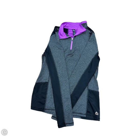 Athletic Top Long Sleeve Collar By Rbx In Striped Pattern, Size: M