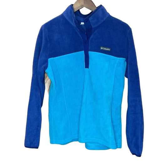 Athletic Top Long Sleeve Collar By Columbia In Blue, Size: L