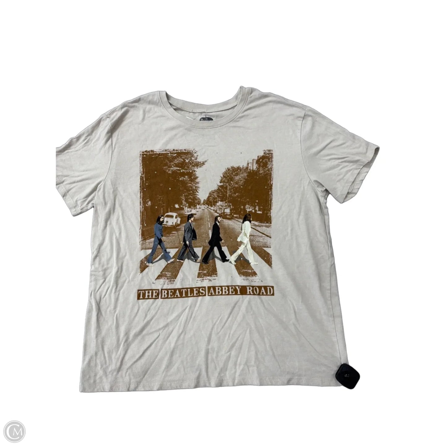 Top Short Sleeve Basic By Clothes Mentor In Tan, Size: L