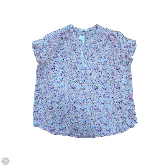 Top Short Sleeve By Pleione In Floral Print, Size: L