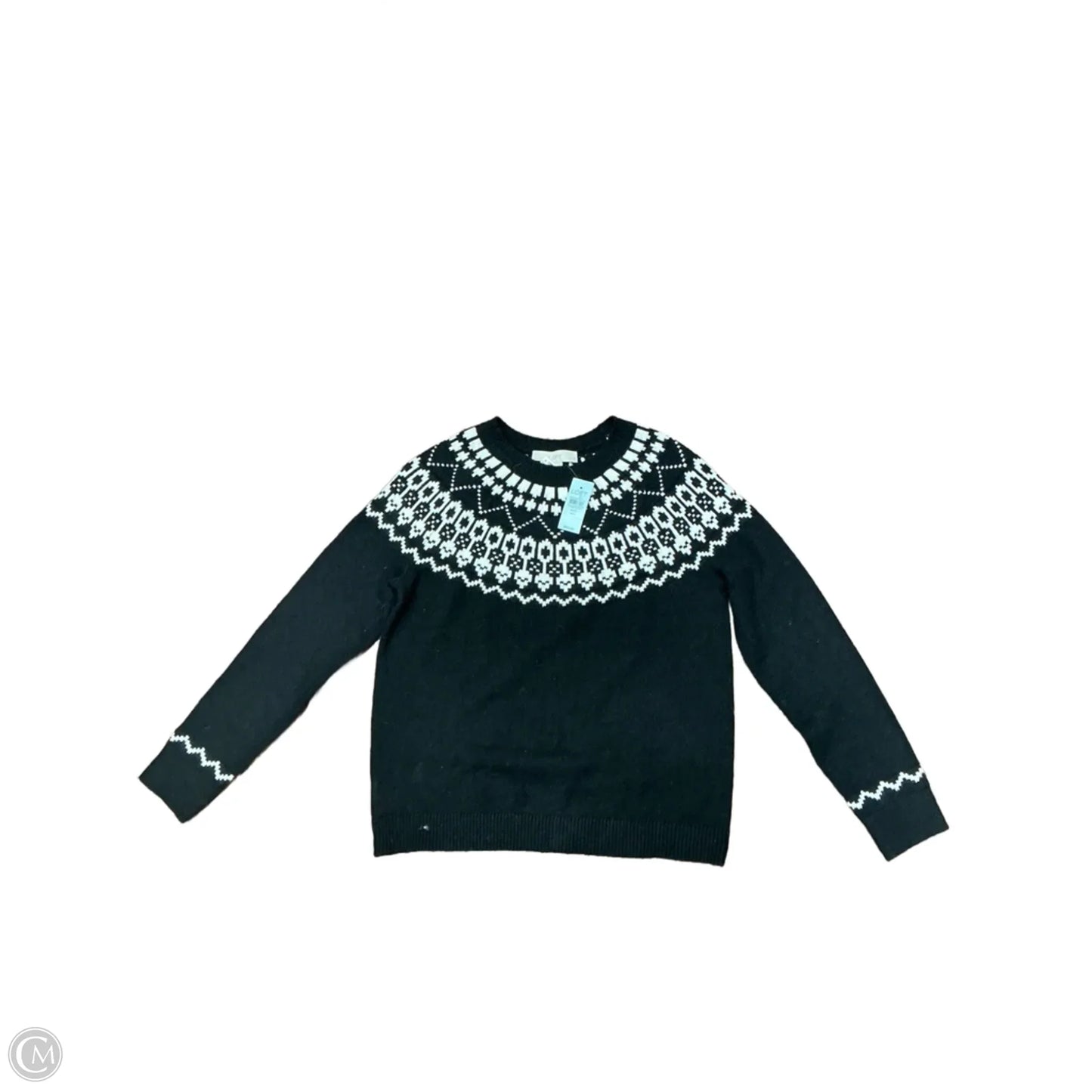 Sweater By Loft In Black & White, Size: Xxsp