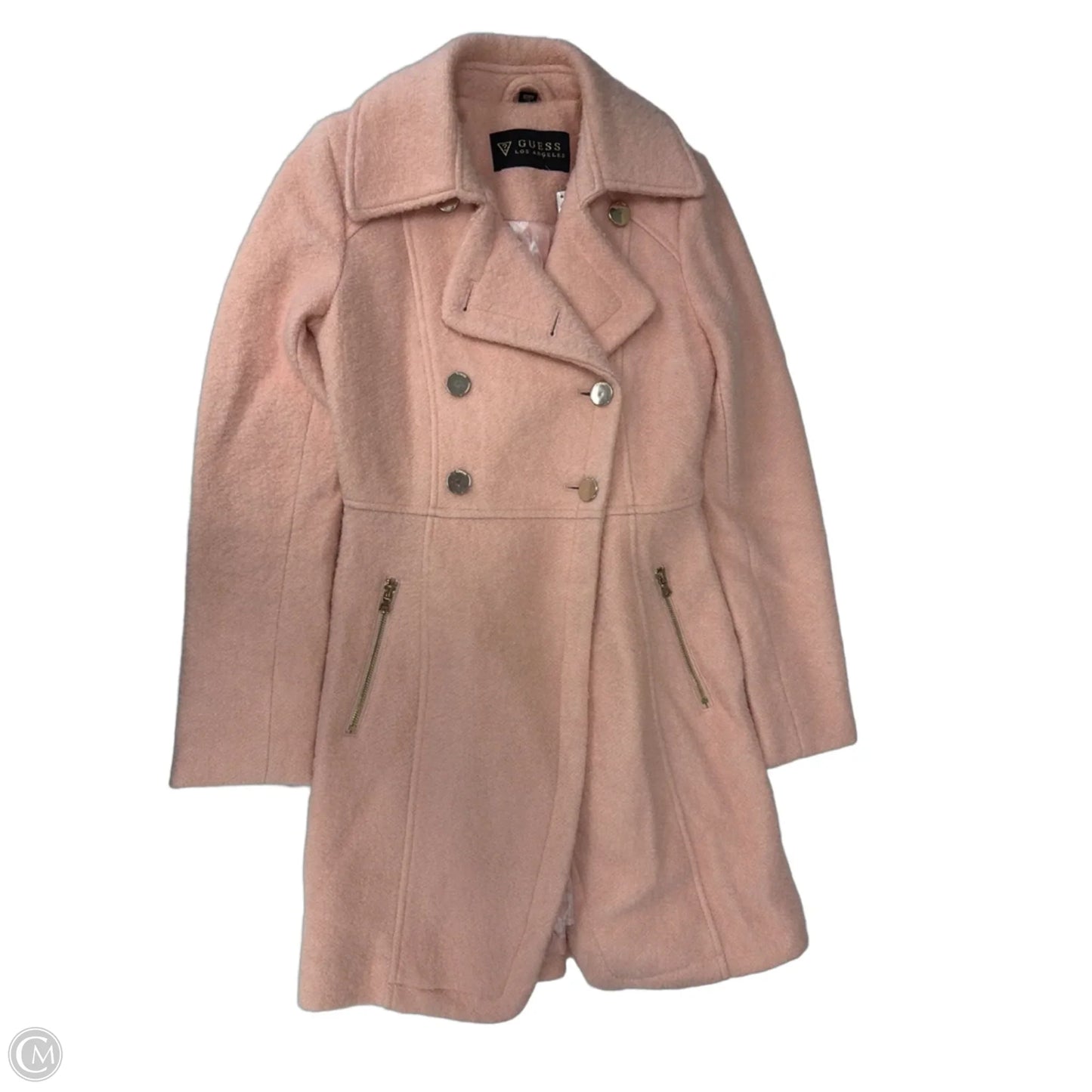 Coat Peacoat By Guess In Pink, Size: Xs