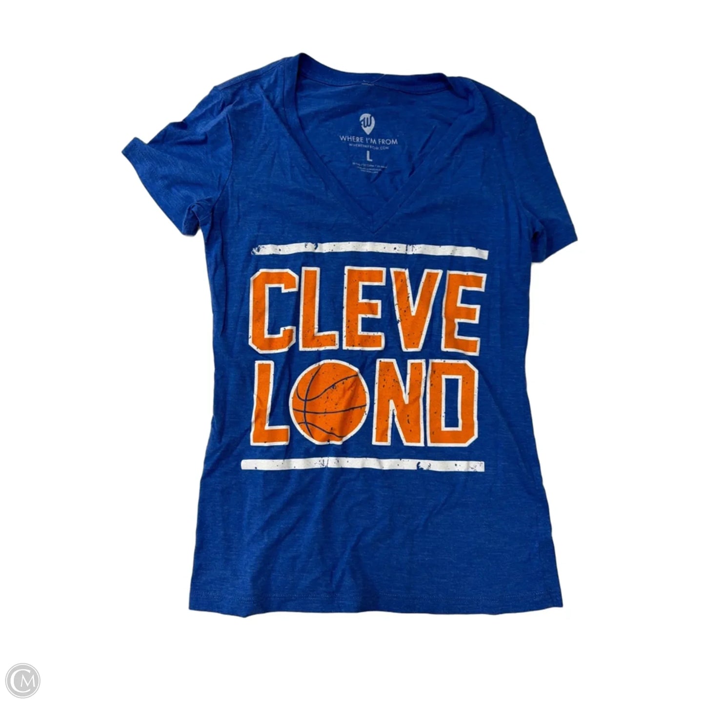 Top Short Sleeve By Clothes Mentor In Blue & Orange, Size: L