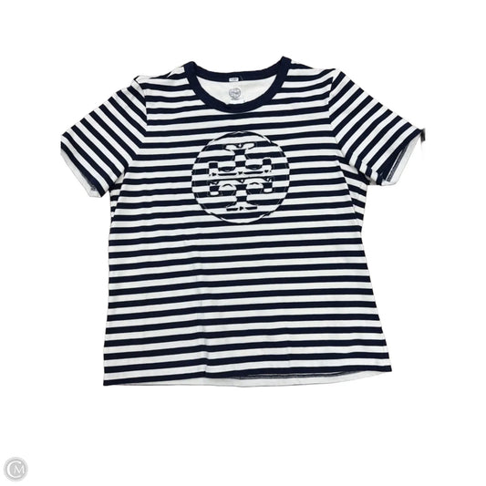 Top Short Sleeve Designer By Tory Burch In Striped Pattern, Size: Xl