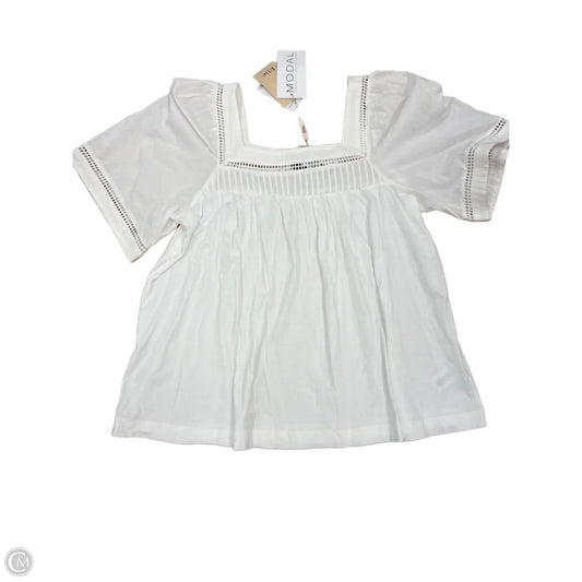Top Short Sleeve By Elie Tahari In White, Size: M