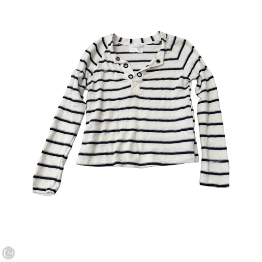 Top Long Sleeve By Blu Pepper In Striped Pattern, Size: S