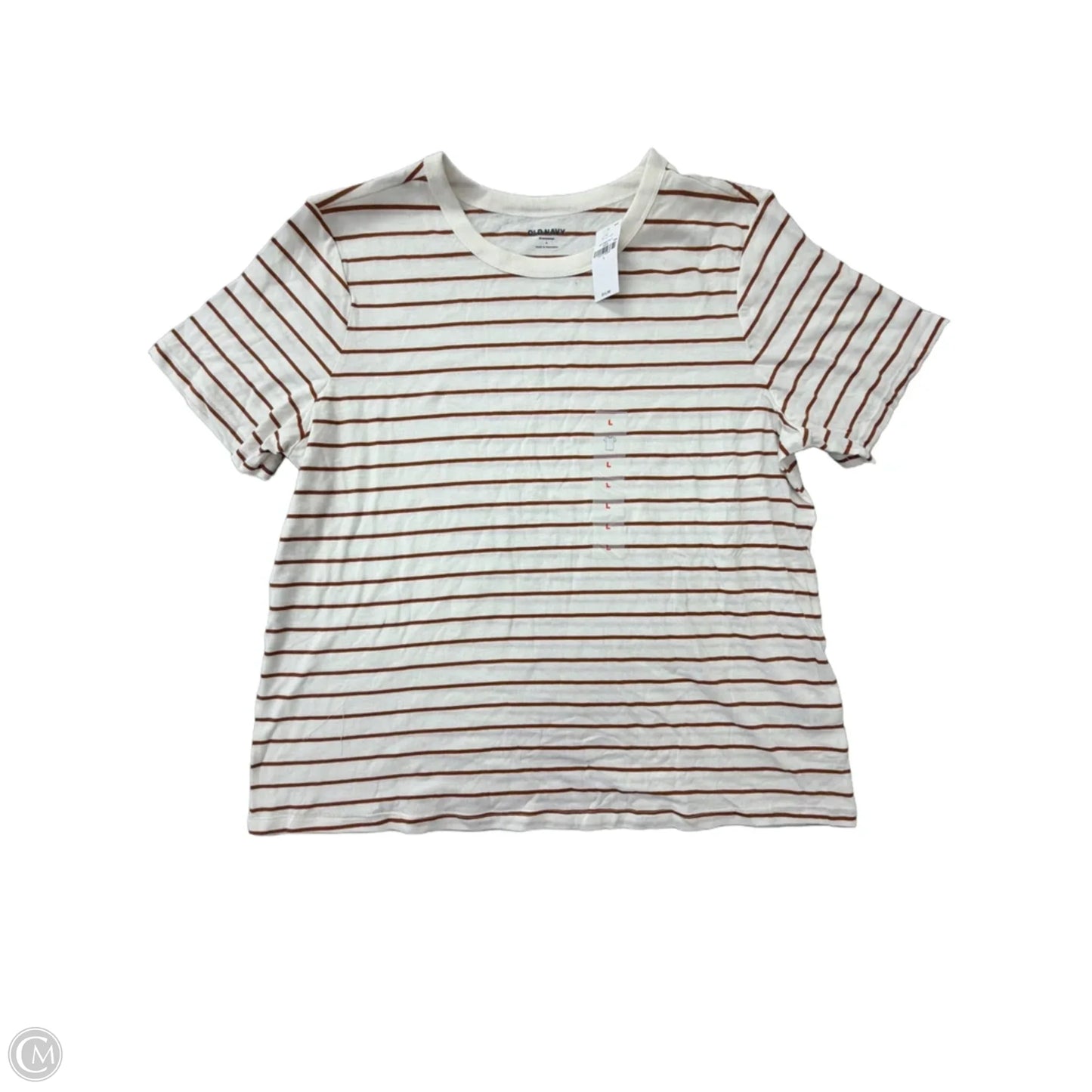 Top Short Sleeve Basic By Old Navy In Striped Pattern, Size: L