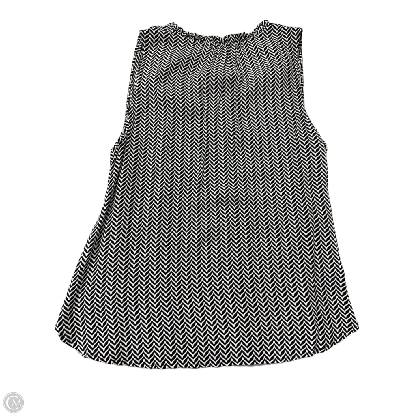 Top Sleeveless By Loft In Black & White, Size: L
