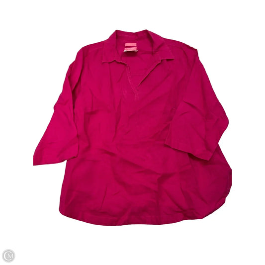 Top Long Sleeve By Isaac Mizrahi In Pink, Size: 1x