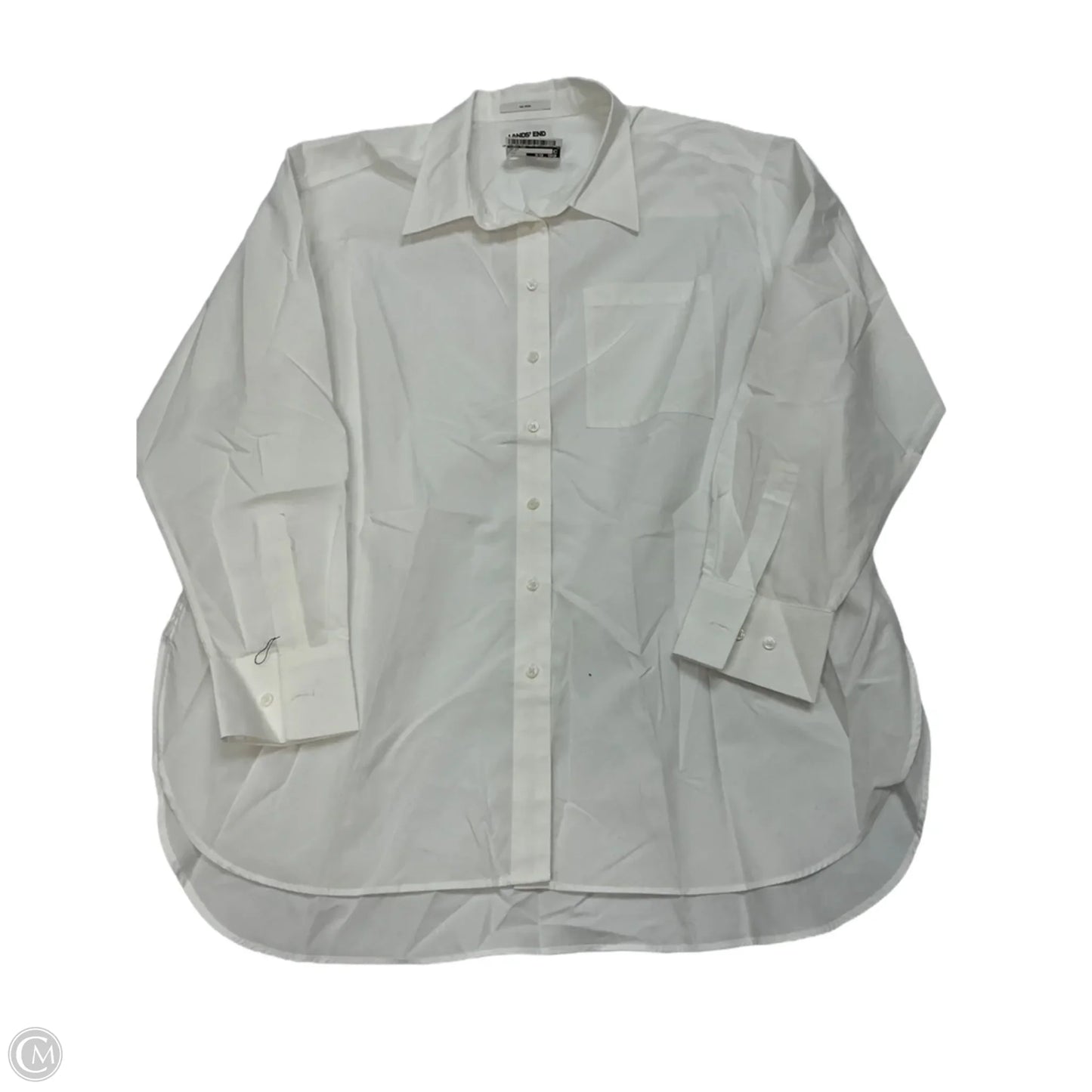 Top Long Sleeve By Lands End In White, Size: L