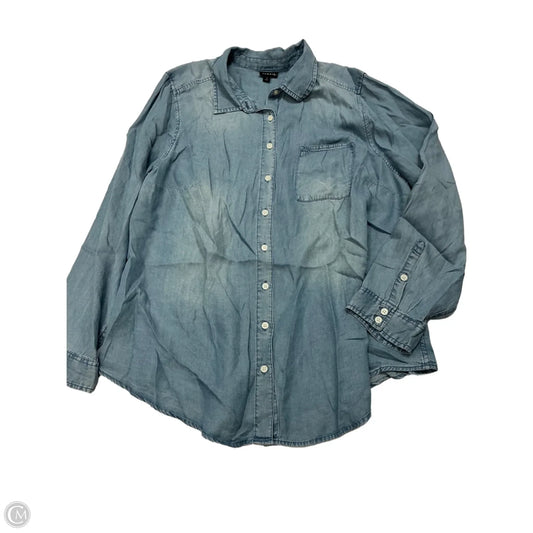 Top Long Sleeve By Torrid In Blue Denim, Size: 1x