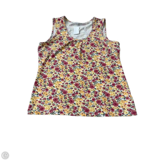 Tank Top By Croft And Barrow In Floral Print, Size: L