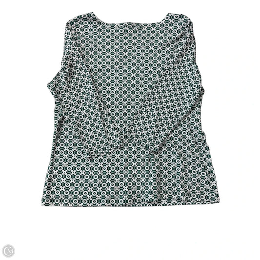 Top 3/4 Sleeve By Croft And Barrow In Green & White, Size: L