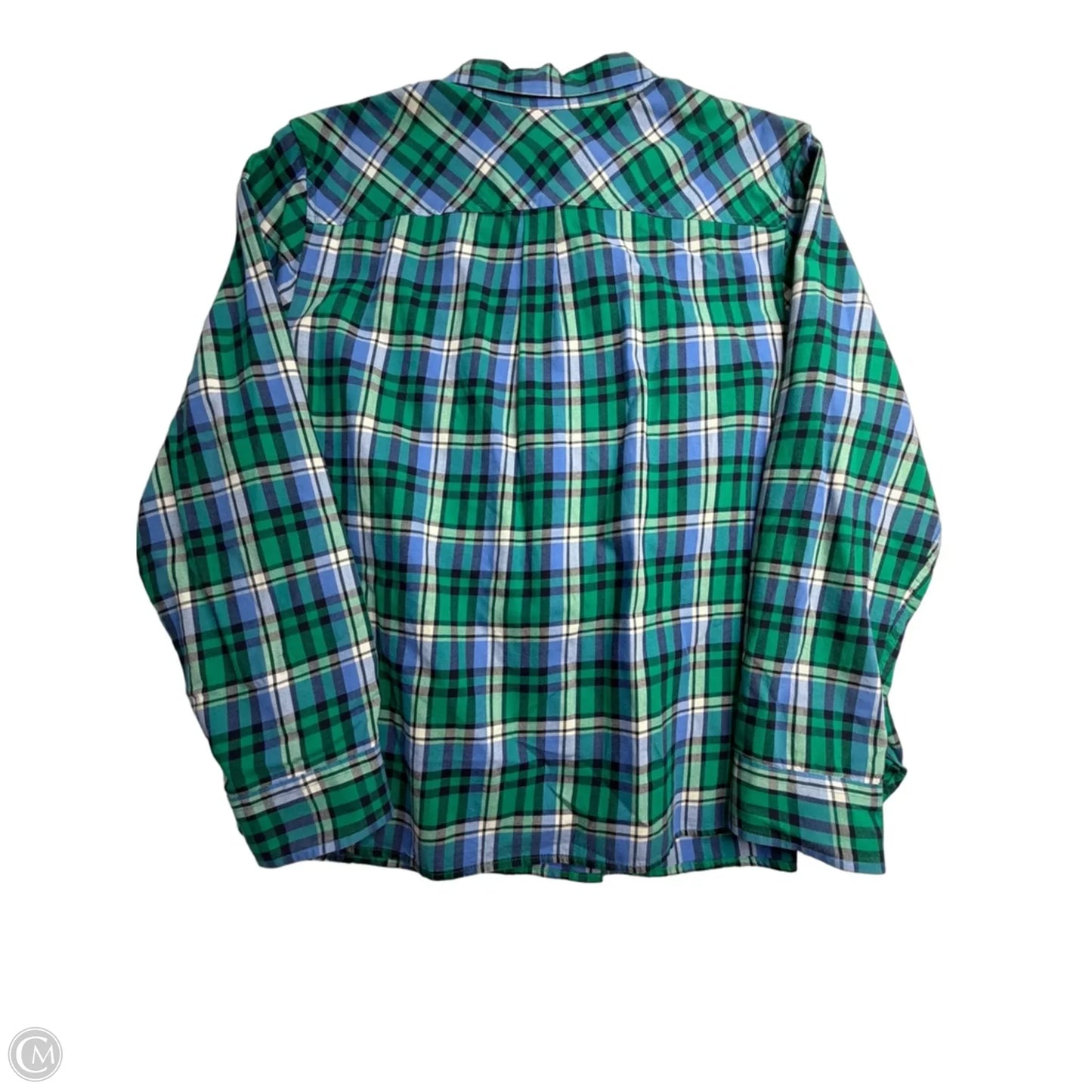 Top Long Sleeve By Talbots In Plaid Pattern, Size: Xl