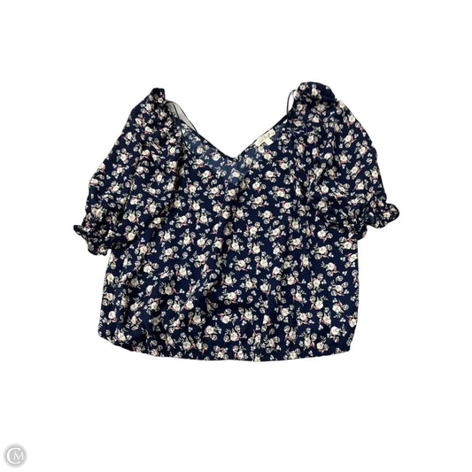 Top Short Sleeve By Nine Britton In Floral Print, Size: M
