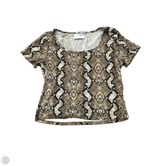 Top Short Sleeve By Gaze In Snakeskin Print, Size: L