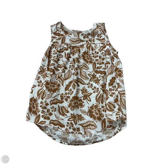 Top Sleeveless By Sonoma In Tan & White, Size: S
