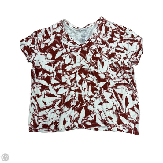 Top Short Sleeve Basic By Nine West Apparel In Tropical Print, Size: 1x