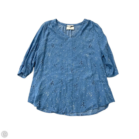 Top Long Sleeve By Croft And Barrow In Blue, Size: 1x