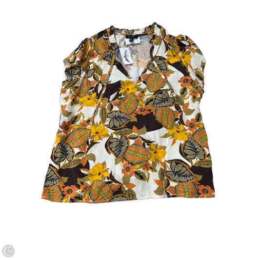 Top Short Sleeve By Jessica Simpson In Floral Print, Size: Xl